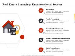 Strategic investment real estate financing unconventional sources ppt slides
