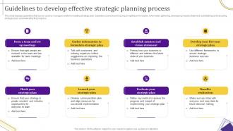 Strategic Leadership Guide Guidelines To Develop Effective Strategic Planning Process