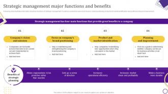 Strategic Leadership Guide Strategic Management Major Functions And Benefits