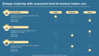 Strategic Leadership Skills Assessment Sheet For Business Leaders Strategic Management Guide
