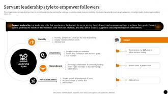 Strategic Leadership To Build Servant Leadership Style To Empower Followers Strategy SS V