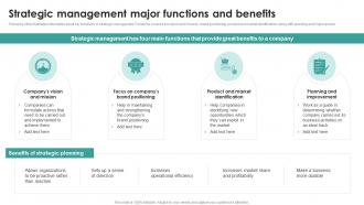 Strategic Management Major Strategic Management Overview Process Models