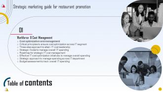 Strategic Marketing Guide For Restaurant Promotion For Table Of Contents