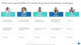Strategic Marketing Guide Roles And Responsibilities For Conducting Brand Awareness
