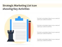 Strategic marketing list icon showing key activities