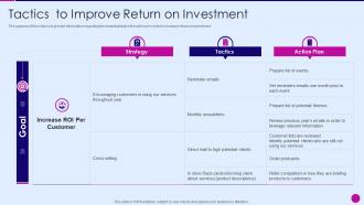 Strategic marketing plan tactics to improve return on investment ppt slides clipart