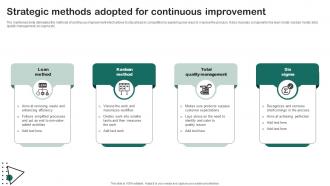 Strategic Methods Adopted For Continuous Improvement