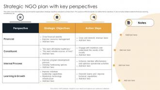 Strategic NGO Plan With Key Perspectives