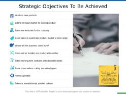 Strategic objectives to be achieved agenda ppt powerpoint presentation slides