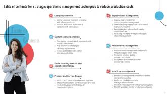 Strategic Operations Management Techniques To Reduce Production Costs Complete Deck Strategy CD V Impactful Best