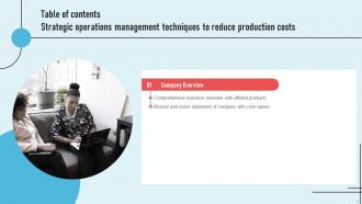 Strategic Operations Management Techniques To Reduce Production Costs Complete Deck Strategy CD V Customizable Best