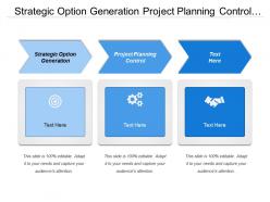 Strategic option generation project planning control product service