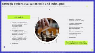 Strategic Options Evaluation Tools And Techniques