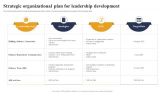 Strategic Organizational Plan For Leadership Development