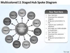 Strategic plan 11 staged hub spoke diagram powerpoint templates ppt backgrounds for slides 0523