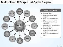 Strategic plan 12 staged hub spoke diagram powerpoint templates ppt backgrounds for slides 0523