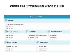 Strategic plan for organizations growth on a page