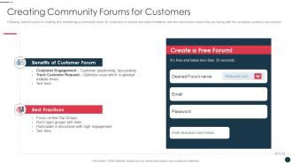 Strategic plan for strengthening end user intimacy creating community forums