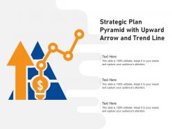 Strategic plan pyramid with upward arrow and trend line