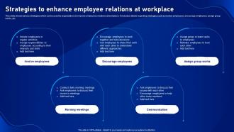 Strategic Plan To Develop Strategies To Enhance Employee Relations At Workplace