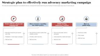 Strategic Plan To Effectively Run Advocacy Marketing Campaign