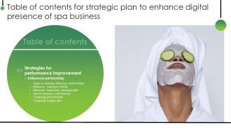 Strategic Plan To Enhance Digital Presence Of Spa Business Table Of Contents Strategy SS V