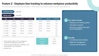 Strategic Plan To Implement Feature 2 Employee Time Tracking To Enhance Workplace Strategy SS V