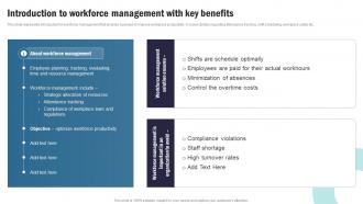 Strategic Plan To Implement Introduction To Workforce Management With Key Benefits Strategy SS V