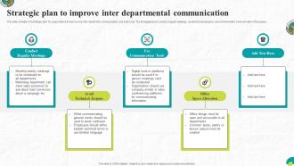 Strategic Plan To Improve Inter Departmental Communication