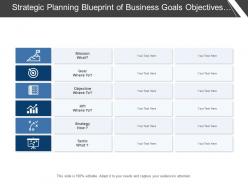 Strategic planning blueprint of business goals objectives strategies