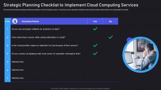 Strategic Planning Checklist To Implement Cloud Computing Services
