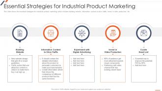 Strategic Planning For Industrial Marketing Essential Strategies For Industrial Product Marketing