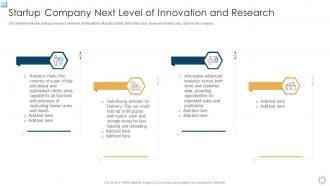 Strategic planning for startup next level of innovation and research