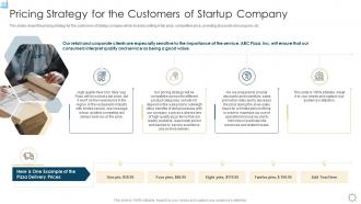 Strategic planning for startup pricing strategy for the customers of startup company