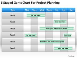 Strategic Planning Gantt Chart For Project Powerpoint Templates PPT Backgrounds Slides 0618