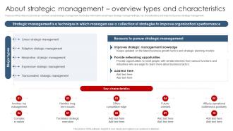 Strategic Planning Guide For Managers About Strategic Management Overview Types Characteristics