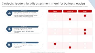 Strategic Planning Guide For Managers Strategic Leadership Skills Assessment Sheet For Business Leaders