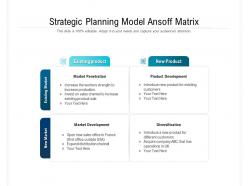 Strategic planning model ansoff matrix