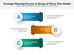 Strategic planning process in group of three text holder