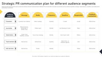 Strategic PR Communication Plan For Different Audience Segments