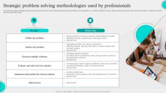 Strategic Problem Solving Methodologies Used By Professionals