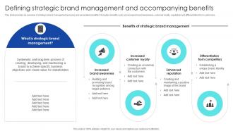 Strategic Process To Enhance Defining Strategic Brand Management And Accompanying Benefits