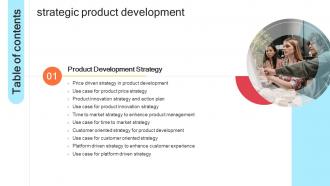 Strategic Product Development Table Of Contents Ppt Slides Layout