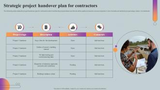 Strategic Project Handover Plan For Contractors