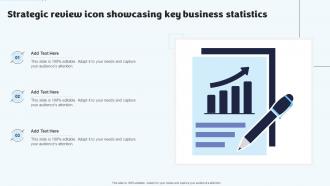 Strategic Review Icon Showcasing Key Business Statistics