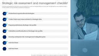 Strategic Risk Assessment And Management Checklist Risk Management And Mitigation Strategy