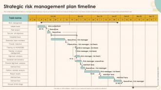 Strategic Risk Management Plan Timeline Enterprise Management Mitigation Plan