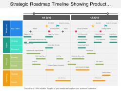 Strategic roadmap timeline showing product development and growth