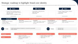 Strategic Roadmap To Highlight Brand Core Identity Toolkit To Manage Strategic Brand Positioning