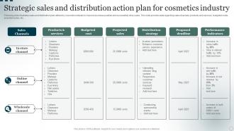 Strategic Sales And Distribution Action Plan For Cosmetics Industry